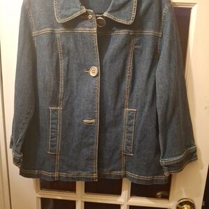 Sag Harbor Blue Denim Jacket with Button Details